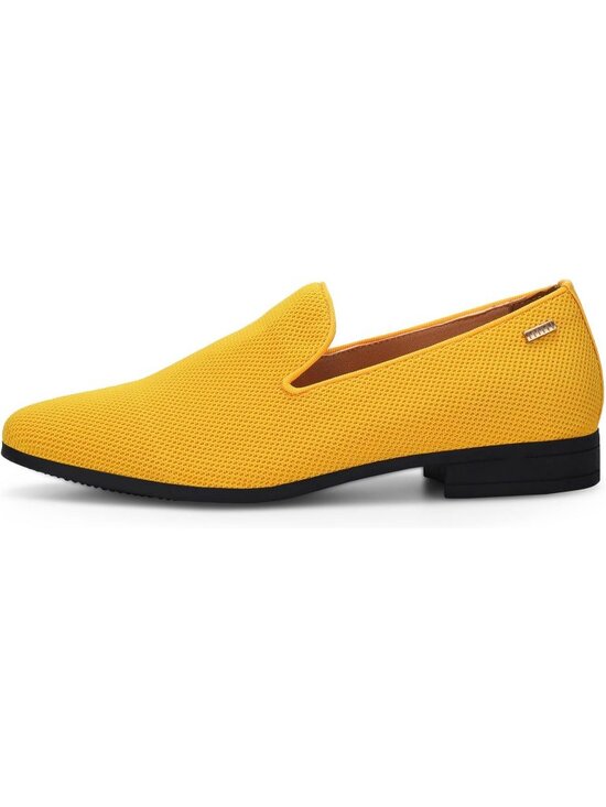 UUBARIS Men\'s Gold Yellow Elegant Tuxedo Loafers Slip on Dress Formal Shoes main image 4